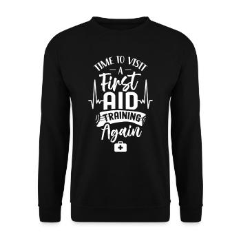 Il est temps d’assister à nouveau à un cours de secourisme - Sweat-shirt Unisexe - noir - Devant - Alina (178cm) & Michal (187cm)