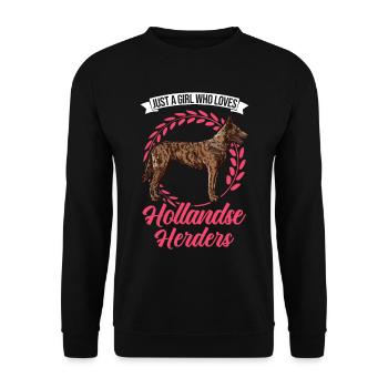 Hollandse Herder Fille Berger Hollandais - Sweat-shirt Unisexe - noir - Devant - Alina (178cm) & Michal (187cm)
