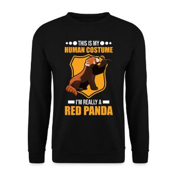 Roter Panda Costume Humain Halloween Panda Rouge - Sweat-shirt Unisexe - noir - Devant - Alina (178cm) & Michal (187cm)
