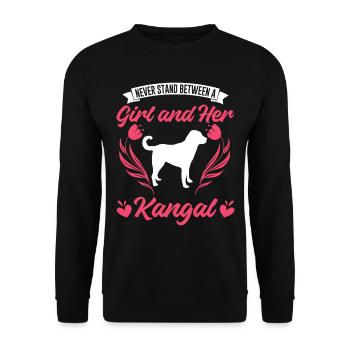Kangal Girl Anatolian Shepherd Dog - Unisex Sweatshirt - black - Front - Alina (178cm) & Michal (187cm)