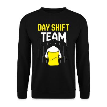 Team of the day shift day shift shift work - Unisex Sweatshirt - black - Front - Alina (178cm) & Michal (187cm)
