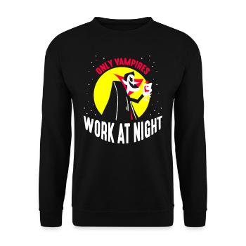 Seuls les vampires travaillent le jour en disant la nuit - Sweat-shirt Unisexe - noir - Devant - Alina (178cm) & Michal (187cm)