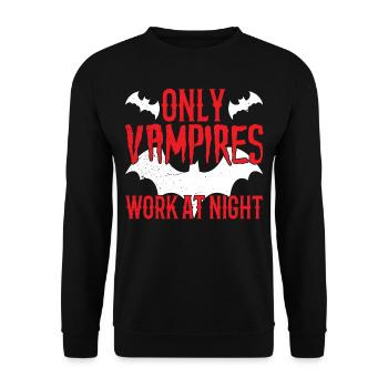 Seuls les vampires travaillent la nuit en disant quart de jour - Sweat-shirt Unisexe - noir - Devant - Alina (178cm) & Michal (187cm)