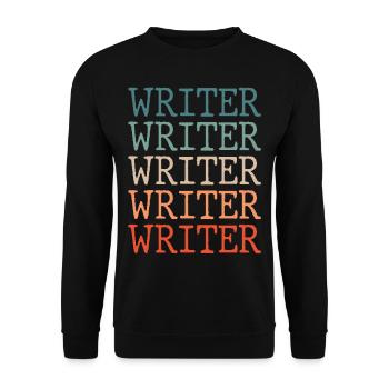 Autor Schreiber Schriftsteller Schreiben - Unisex Pullover - Schwarz - Vorne - Alina (178cm) & Michal (187cm)