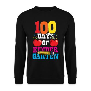 100 Days Kindergarten Sweet Funny Sayings Team - Unisex Sweatshirt - black - Front - Alina (178cm) & Michal (187cm)
