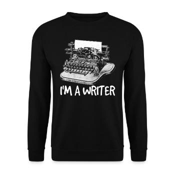 Ich Bin Ein Schriftsteller Autor Schreiber - Unisex Pullover - Schwarz - Vorne - Alina (178cm) & Michal (187cm)