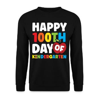 Happy 100 days in kindergarten 100 days - Unisex Sweatshirt - black - Front - Alina (178cm) & Michal (187cm)