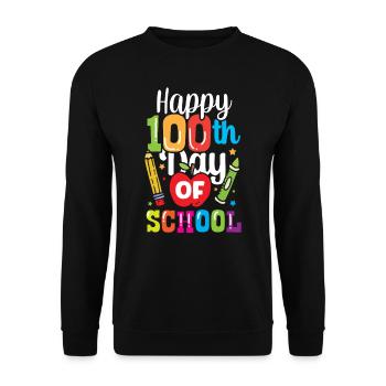 Happy 100 School Day Sweet Team 100 Days - Unisex Sweatshirt - black - Front - Alina (178cm) & Michal (187cm)