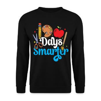 100 Tage Schlauer Lustig Team Sprüche Süß - Unisex Pullover - Schwarz - Vorne - Alina (178cm) & Michal (187cm)