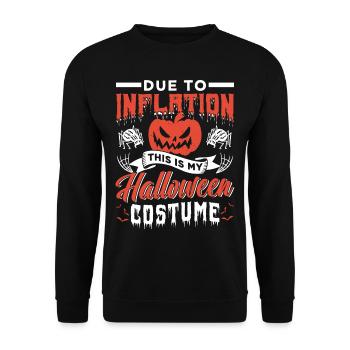 Wegen Inflation Ist Dies Mein Halloween Kostüm - Unisex Pullover - Schwarz - Vorne - Alina (178cm) & Michal (187cm)