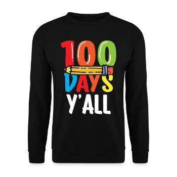 100 jours pour tous les gentils dictons drôles de l’équipe - Sweat-shirt Unisexe - noir - Devant - Alina (178cm) & Michal (187cm)