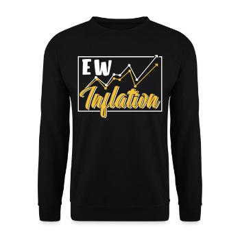 Inflation Humor Stagflation Gelddrucken - Unisex Pullover - Schwarz - Vorne - Alina (178cm) & Michal (187cm)