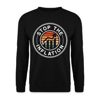 Die Inflation Stoppen Gelddrucken Stagflation - Unisex Pullover - Schwarz - Vorne - Alina (178cm) & Michal (187cm)