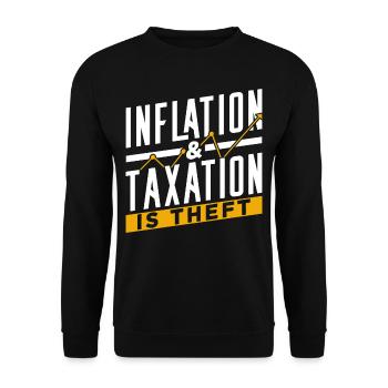 L’inflation et les impôts sont des vols d’humour stagflation - Sweat-shirt Unisexe - noir - Devant - Alina (178cm) & Michal (187cm)