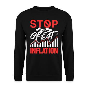 Stops The Great Inflation Humor Stagflation - Unisex Sweatshirt - black - Front - Alina (178cm) & Michal (187cm)