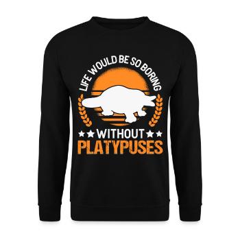 Ornithorynque Cadeau Ornithorynque - Sweat-shirt Unisexe - noir - Devant - Alina (178cm) & Michal (187cm)