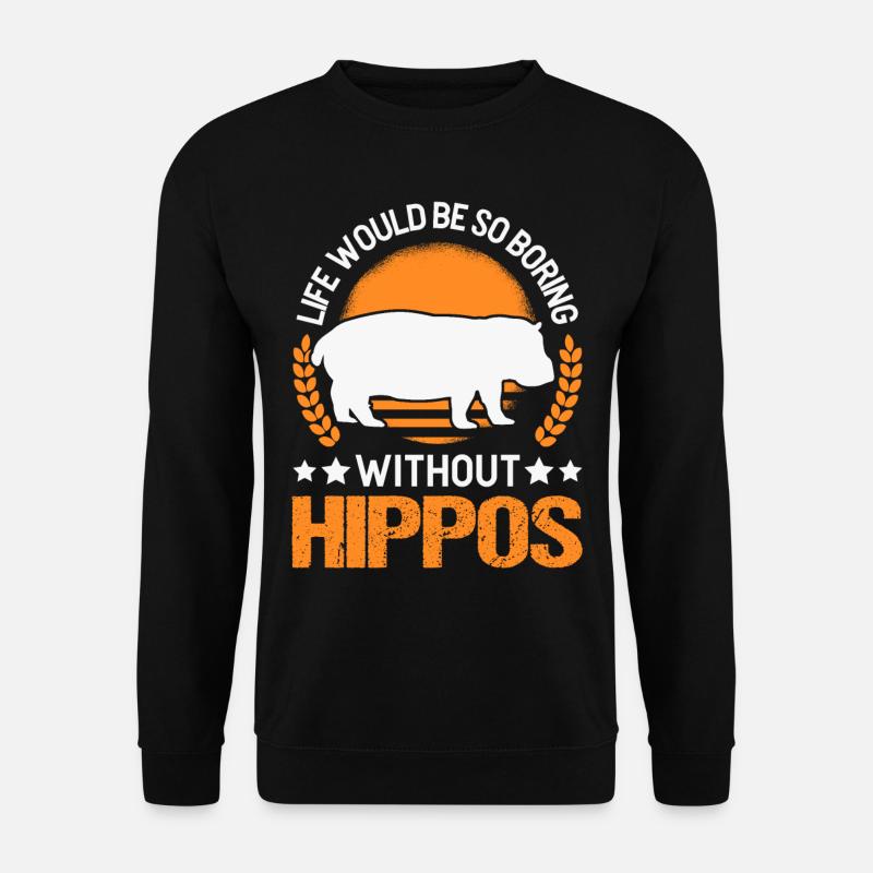 Nilpferd Geschenk Hippo Flusspferd - Unisex Pullover - Schwarz