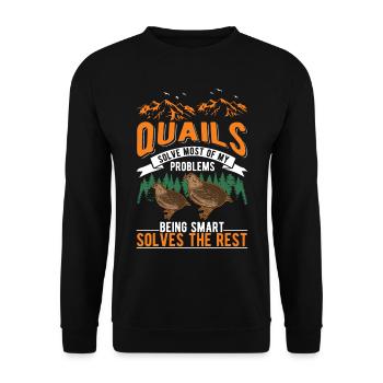 Quail Gift Quail Grower - Unisex Sweatshirt - black - Front - Alina (178cm) & Michal (187cm)