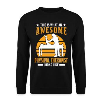 Physiotherapist Gift Physiotherapy Physio - Unisex Sweatshirt - black - Front - Alina (178cm) & Michal (187cm)