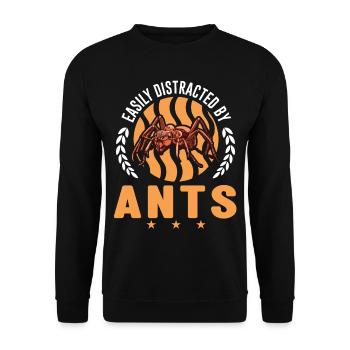 Easily distracted by Ants Ants Anthill - Unisex Sweatshirt - black - Front - Alina (178cm) & Michal (187cm)