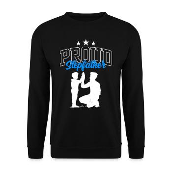 Stolzer Stiefvater Stepdad Stiefpapa Vatertag - Unisex Pullover - Schwarz - Vorne - Alina (178cm) & Michal (187cm)