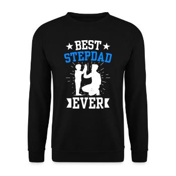 Bester Stiefvater Aller Zeiten Stiefpapa Stepdad - Unisex Pullover - Schwarz - Vorne - Alina (178cm) & Michal (187cm)