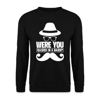 Did you grow up in a barn? Papa Papi - Unisex Sweatshirt - black - Front - Alina (178cm) & Michal (187cm)