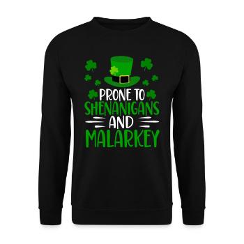 Susceptible to nonsense and mischief Ireland Gaelic Irish - Unisex Sweatshirt - black - Front - Alina (178cm) & Michal (187cm)