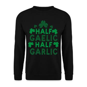 Moitié Gaélique Moitié Ail Irlandais Irlandais - Sweat-shirt Unisexe - noir - Devant - Alina (178cm) & Michal (187cm)