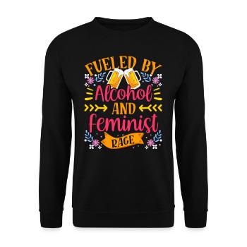Driven by alcohol and feminist anger - Unisex Sweatshirt - black - Front - Alina (178cm) & Michal (187cm)