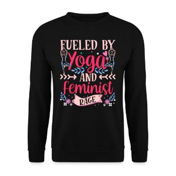 Driven by yoga and feminist anger women - Unisex Sweatshirt - black - Front - Alina (178cm) & Michal (187cm)