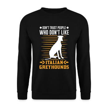 Italian greyhound Italian wind chime - Unisex Sweatshirt - black - Front - Alina (178cm) & Michal (187cm)