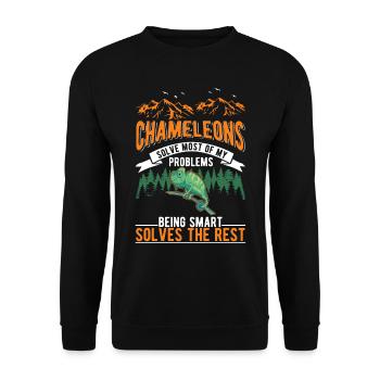 Chameleon Gift Chameleon - Unisex Sweatshirt - black - Front - Alina (178cm) & Michal (187cm)