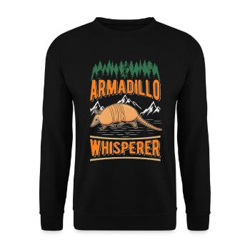 Armadillo Whisperer Gürteltier Flüsterer - Unisex Sweatshirt - black - Front - Alina (178cm) & Michal (187cm)