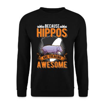 Hippo Gift Hippo Hippo Hippo - Unisex Sweatshirt - black - Front - Alina (178cm) & Michal (187cm)