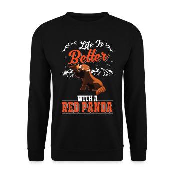 La vie est meilleure avec un panda roux roter panda - Sweat-shirt Unisexe - noir - Devant - Alina (178cm) & Michal (187cm)
