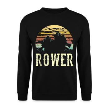 Rowing Rowing Rowing Boat Rowing Rowing - Unisex Sweatshirt - black - Front - Alina (178cm) & Michal (187cm)