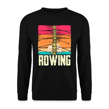 Rowing Rowing Rowing Boat Rowing Rowing Rowing - Unisex Sweatshirt - black - Front - Alina (178cm) & Michal (187cm)