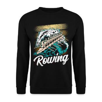 Rowing Rowing Rowing Rowing Boat Rowing Rower - Unisex Sweatshirt - black - Front - Alina (178cm) & Michal (187cm)