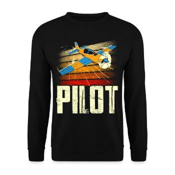 Pilot Private Aircraft Light Aircraft Small Aircraft - Unisex Sweatshirt - black - Front - Alina (178cm) & Michal (187cm)
