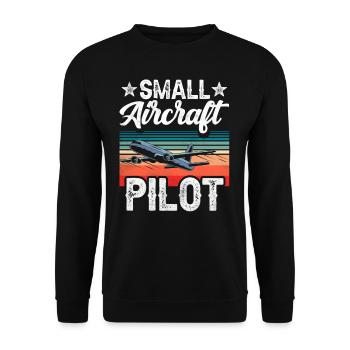 Small Aircraft Pilot Light Aircraft Private Aircraft - Unisex Sweatshirt - black - Front - Alina (178cm) & Michal (187cm)