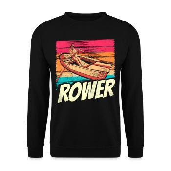 Rowing Rowing Boat Rowing Rowing Rowing Rowing - Unisex Sweatshirt - black - Front - Alina (178cm) & Michal (187cm)