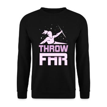 Werf Weit Lancer de javelot Lancer de javelot Lancer de javelot Lancer de javelot - Sweat-shirt Unisexe - noir - Devant - Alina (178cm) & Michal (187cm)