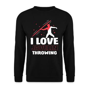 Ich Liebe Speerwerfen Speerwerfer Speerwurf Speer - Unisex Pullover - Schwarz - Vorne - Alina (178cm) & Michal (187cm)