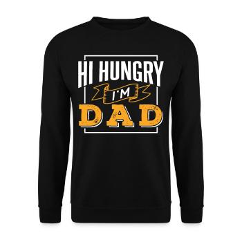 Hallo Hungrig Ich Bin Papa Vater Tag Vater Papi - Unisex Pullover - Schwarz - Vorne - Alina (178cm) & Michal (187cm)