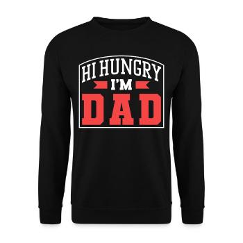 Hallo Hungrig Ich Bin Papa Vater Papi Vater Tag - Unisex Pullover - Schwarz - Vorne - Alina (178cm) & Michal (187cm)