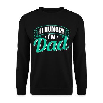 Hallo Hungrig Ich Bin Papa Vater Papi Vater Tag - Unisex Pullover - Schwarz - Vorne - Alina (178cm) & Michal (187cm)