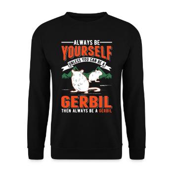 Gerbil Gift Racing Rat Germesau - Unisex Sweatshirt - black - Front - Alina (178cm) & Michal (187cm)