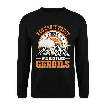 Gerbil Gift Racing Rat Germesau - Unisex Sweatshirt - black - Front - Alina (178cm) & Michal (187cm)