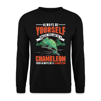 Chameleon Gift Chameleon - Unisex Sweatshirt - black - Front - Alina (178cm) & Michal (187cm)